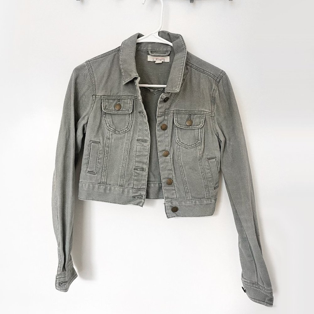 21 Denim Small Cropped Denim Jacket – Light grey